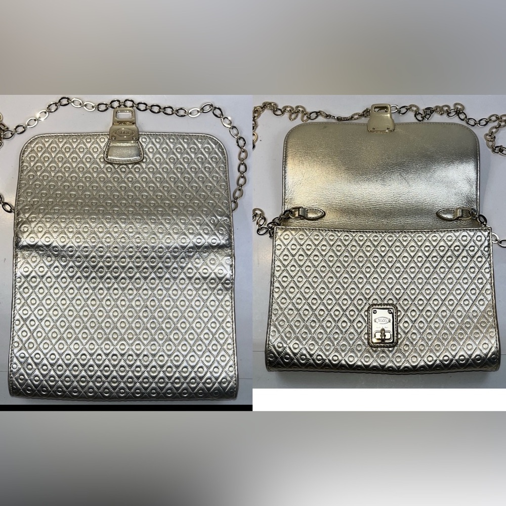 Authentic TOD’S ‘Signature’ Crossbody/Shoulder Bag ~ in Metallic Gold Leather - Picture 10 of 17